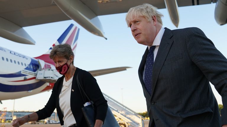 Boris Johnson visit to US
Prime Minister Boris Johnson with Dame Barbara Woodward