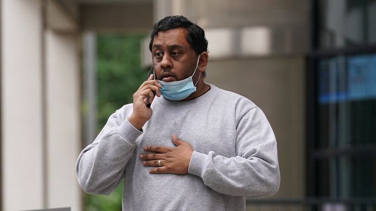 Vinothkumar Ratnam, 37, leaves Kingston Crown Court, south west London. 