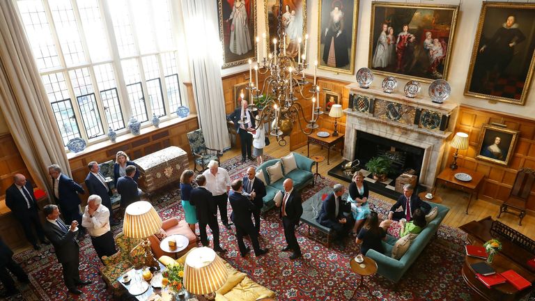 2018:
Members of the cabinet gather at Chequers, the Prime Minister&#39;s official country residence near Ellesborough in Buckinghamshire. Theresa May was battling to keep her cabinet together ahead of a crunch Brexit showdown at her country retreat.