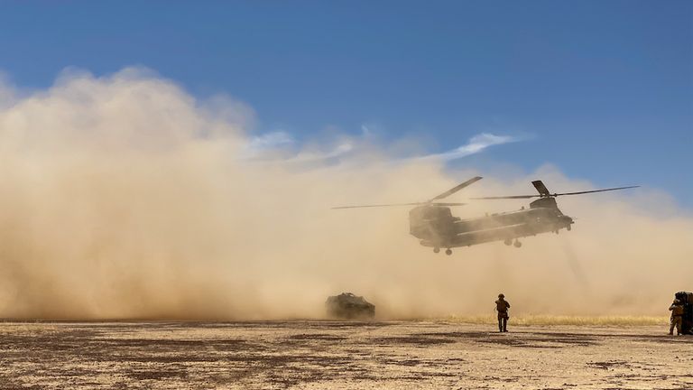 The UK has provided assistance - including Chinook helicopters - to the French led mission in the area. Pic: Ministry of Defence