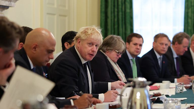 A maskless meeting of the Cabinet on the same day that Boris Johnson set out his COVID winter plan