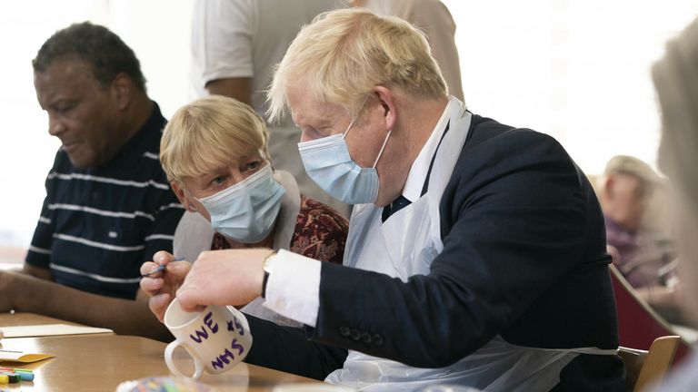 Prime Minister Boris Johnson during a visit to Westport Care Home in Stepney Green, east London, ahead of unveiling his long-awaited plan to fix the broken social care system. Picture date: Tuesday September 7, 2021.
Paul Edwards/The Sun/PA Wire/PA Images