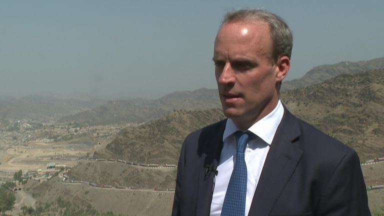 The UK’s foreign secretary, Dominic Raab is in Pakistan where he is holding talks with Pakistani officials. He says the UK is working hard to continue evacuating people from Afghanistan either via land or air.
