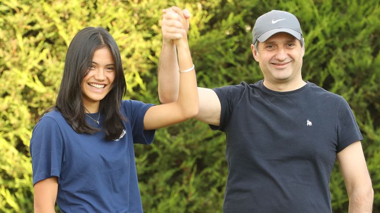 Emma Raducanu with her father back at home in Bromley. Pic: Shutterstock
