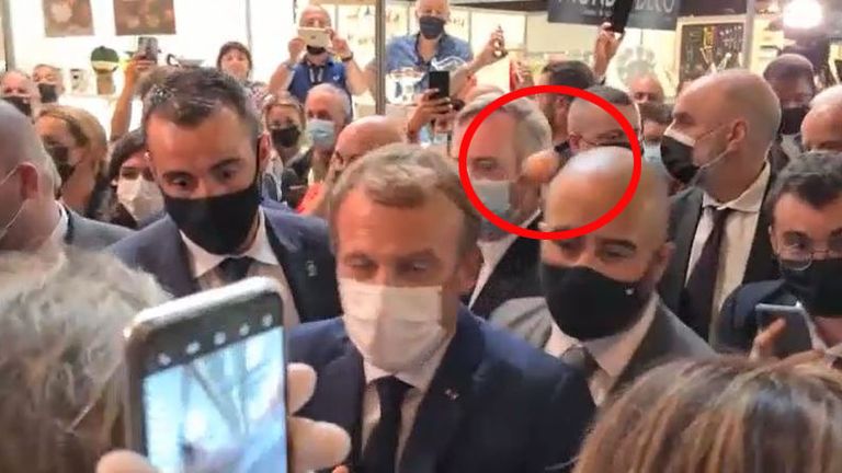 Emmanuel Macron hit with egg