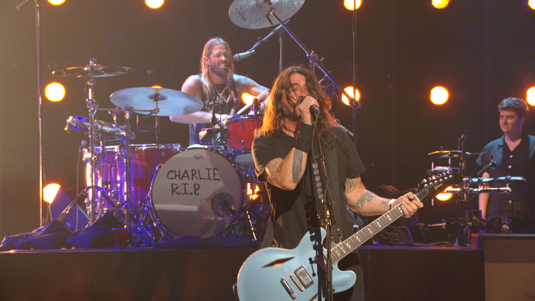 Foo Fighters took home the first ever global icon award. Pic: MTV