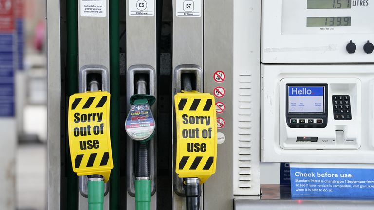 A small number of petrol forecourts have closed due to the lack of fuel