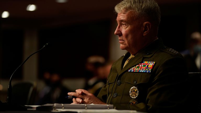 General McKenzie said that he recommended America maintain 2,500 troops in Afghanistan