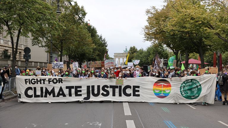  Greta Thunberg attends the Global Climate Strike of the movement Fridays for Future in Berlin, Germany