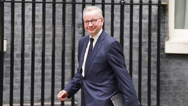 Cabinet Office Minister Michael Gove arrives in Downing Street, London, as Prime Minister Boris Johnson carried out a Cabinet reshuffle that has so far brought about the exit of Robert Buckland as justice secretary and Gavin Williamson as education secretary and Dominic Raab&#39;s demotion from foreign secretary to Justice Secretary. Picture date: Wednesday September 15, 2021.
