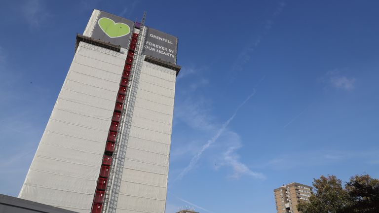 Grenfell has stood with a 'forever in our hearts' sign since the tragedy