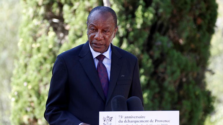 President Alpha Conde pictured in August 2019