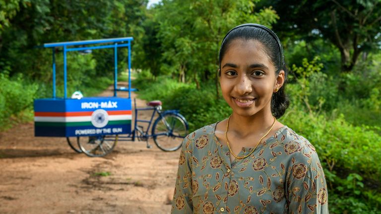 Handout photo of Vinisha Umashankar with the solar-powered ironing cart she designed. The Duke of Cambridge has said the "amazing" entries in his Earthshot Prize competition should fill the world with "optimism and hope" as he announced the finalists. Issue date: Friday September 17, 2021. PA Photo. William launched the ambitious environmental prize to make a "positive personal" contribution in the fight against  