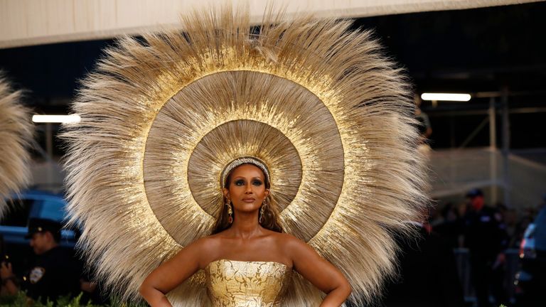 Metropolitan Museum of Art Costume Institute Gala - Met Gala - In America: A Lexicon of Fashion - Arrivals - New York City, U.S. - September 13, 2021. Iman. REUTERS/Mario Anzuoni