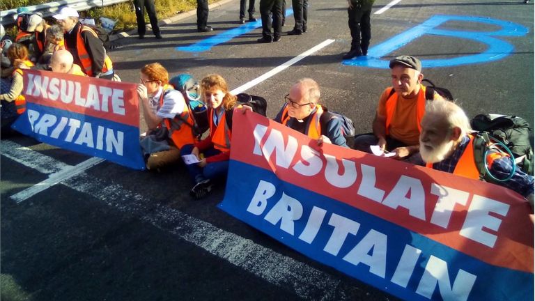 insulate Britain's twitter feed appeared to show images of a fresh protest. Pic: Insulate Britain