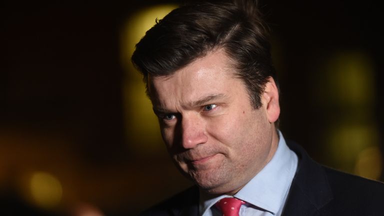 Conservative MP James Heappey speaks to the media outside the Houses of Parliament in Westminster  - 12-Dec-2018