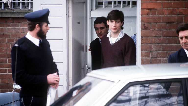 Jeremy Bamber is escorted by police: Pic: Anglia Press Agency/Sky UK