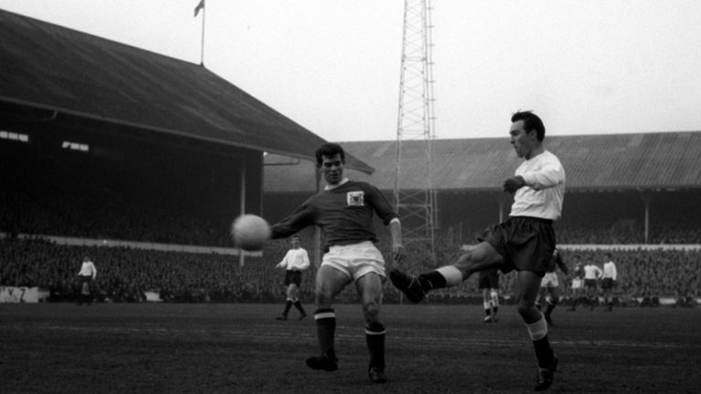 Jimmy Greaves in action for Tottenham Hotspur at White Hart Lane in 1965 