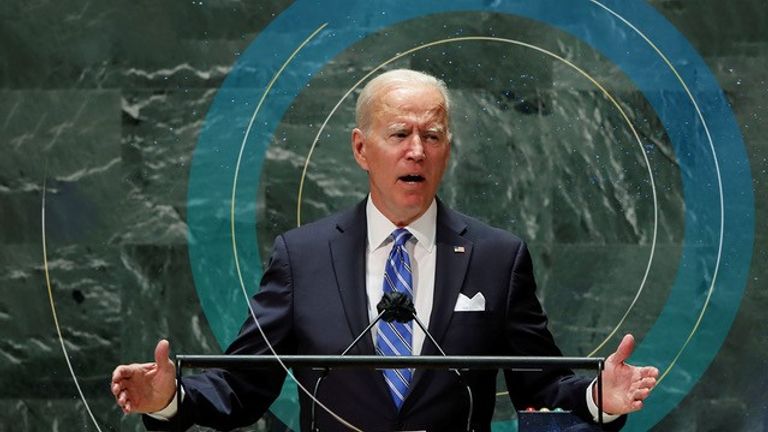 U.S. President Joe Biden addresses the 76th Session of the U.N. General Assembly in New York City
U.S. President Joe Biden addresses the 76th Session of the U.N. General Assembly in New York City, U.S., September 21, 2021. REUTERS/Eduardo Munoz/Pool