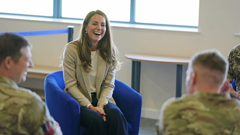 The Duchess of Cambridge arrives for a visit to RAF Brize Norton, to meet meet military personnel and civilians who helped evacuate Afghans from their country. Picture date: Wednesday September 15, 2021.
 Steve Parsons/PA Wire/PA Images
