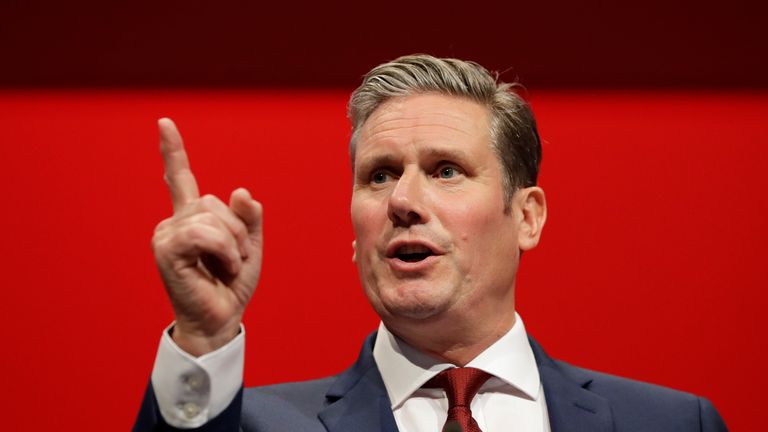Sir Keir Starmer will address the conference in person on Tuesday
