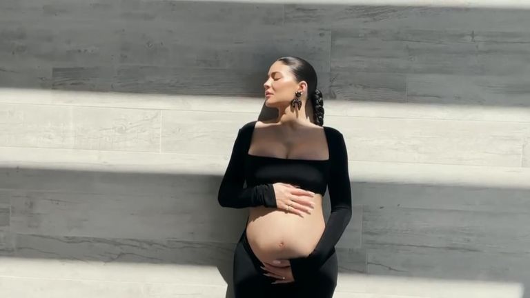 The 24-year-old released a video confirming her pregnancy. Pic: Kylie Jenner/Instagram