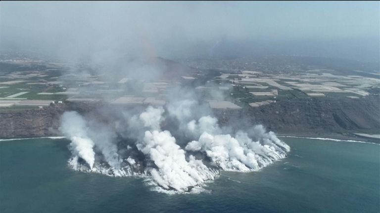 Drone footage shows lava trail of destruction
