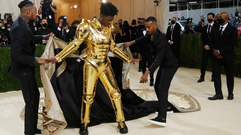 Metropolitan Museum of Art Costume Institute Gala - Met Gala - In America: A Lexicon of Fashion - Arrivals - New York City, U.S. - September 13, 2021. Lil Nas X. REUTERS/Mario Anzuoni