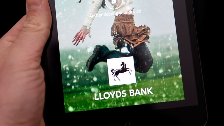 The Lloyds Bank banking app is used on an iPad mini 9/3/2015