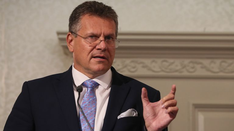 European Commission Vice President Maros Sefcovic said Northern Ireland risks instability if the protocol is renegotiated