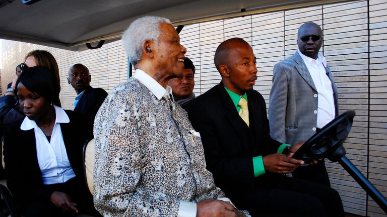 Nelson Mandela au parc de la liberté.  Photo : AP