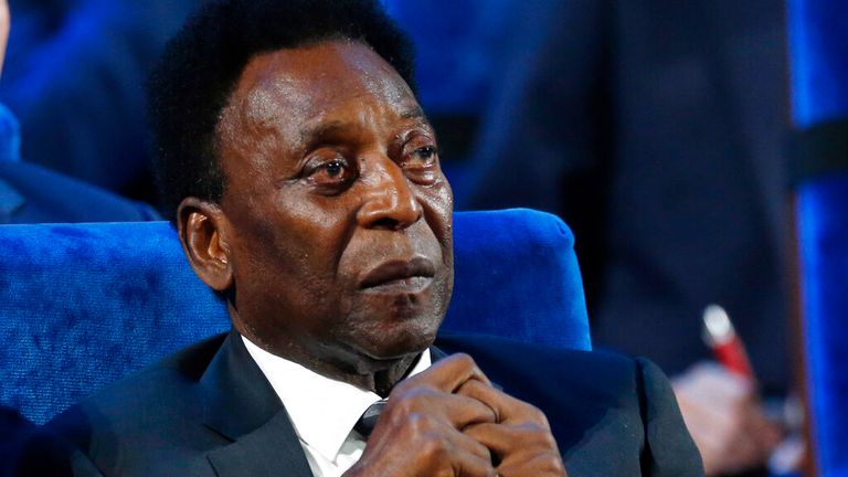 Pele, pictured in 2017, after a tumour was removed from his colon (AP Photo/Alexander Zemlianichenko, File)