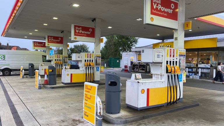 Every fuel pump was closed at a Shell petrol station in High Wycombe on Saturday morning
