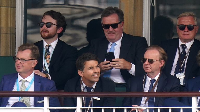 Piers Morgan pictured with ITV&#39;s director of television Kevin Lygo (front row right) 