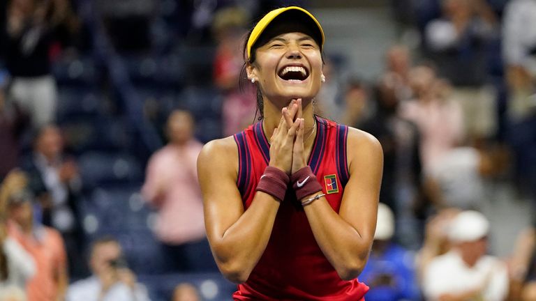 Ema Raducanu is the first ever qualifier, male or female, to make it to a Grand Slam final Pic: AP 