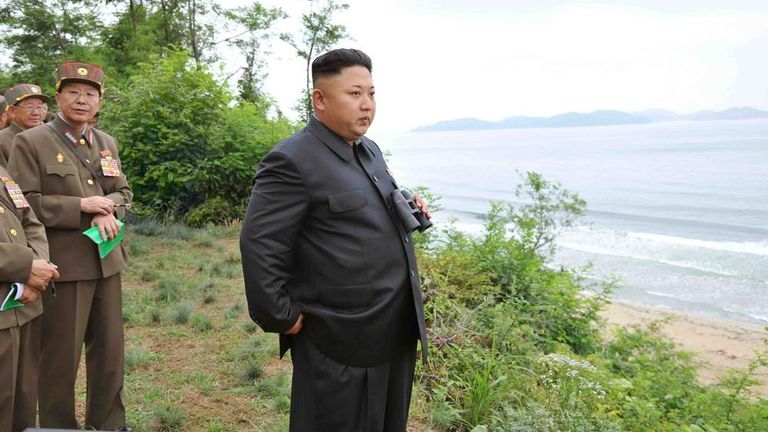 Kim Jong-Un in a picture released by the Central News Agency in July
