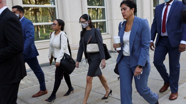 Members of the prosecution team arrive for singer R. Kelly&#39;s sex abuse trial at Brooklyn&#39;s Federal District Court in New York City, U.S