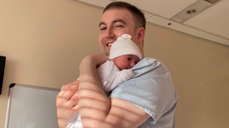 Ross Peters with his son Louis