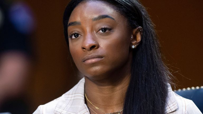 US Olympic gymnasts Simone Biles testifies during a Senate Judiciary hearing about the Inspector General&#39;s report on the FBI handling of the Larry Nassar 
PIC:AP 