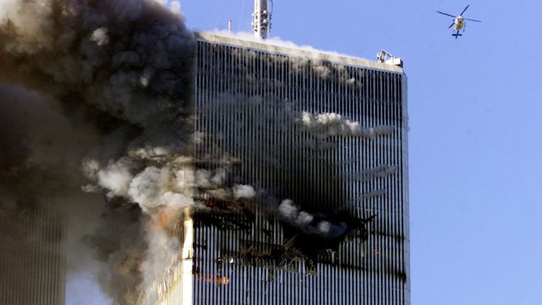 The first hijacked plane hit the North Tower of the World Trade Center