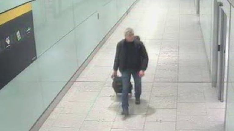 CCTV shows the suspect departing from Heathrow on 4 March 2018