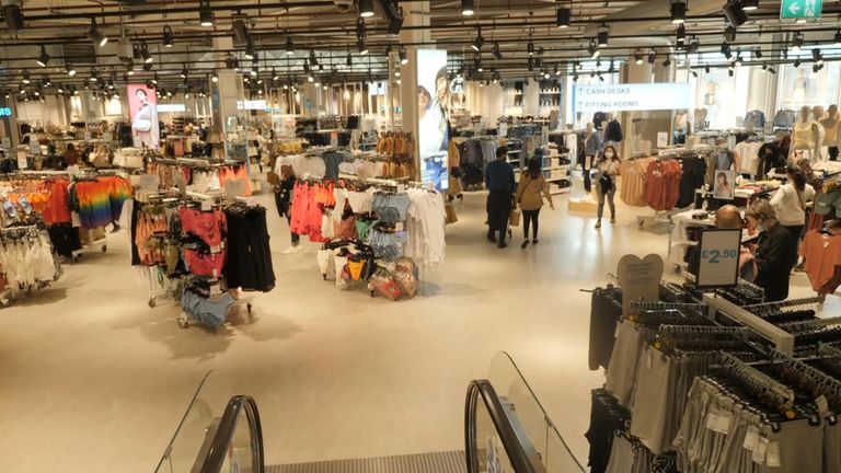 Shoppers in a Manchester shopping mall.