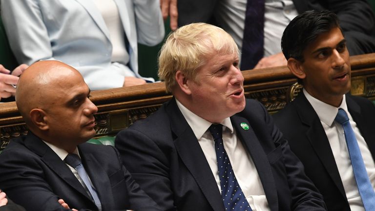 Jacob Rees-Mogg, Savid Javid, Boris Johnson and Rishi Sunak during the  A sustainable plan for the NHS and Social Care   statement
PIC:UK Parliament/Jessica Taylor