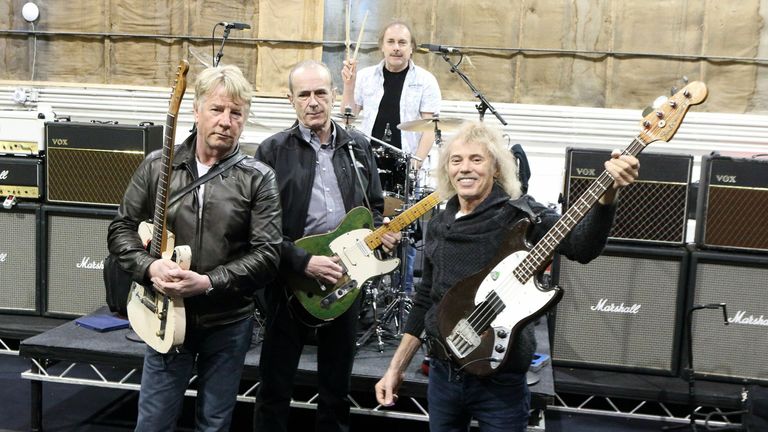 Status Quo practice at Sheperton Studios in Surrey ahead of their comeback tour...PRESS ASSOCIATION Photo. Picture date: Wednesday February 27, 2013. See PA story SHOWBIZ Quo . Photo credit should read: Steve Parsons/PA Wire
