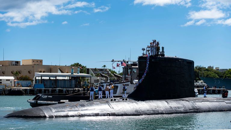 Australia has struck a deal to buy UK and US submarine technology, like this Virginia-class fast-attack submarine in Joint Base Pearl Harbor-Hickam. File pic by AP