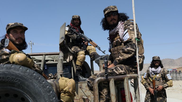 Members of the Taliban Intelligence Special Forces guard the military airfield in Kabul, Afghanistan, September 5, 2021. WANA (West Asia News Agency) via REUTERS ATTENTION EDITORS - THIS IMAGE HAS BEEN SUPPLIED BY A THIRD PARTY.