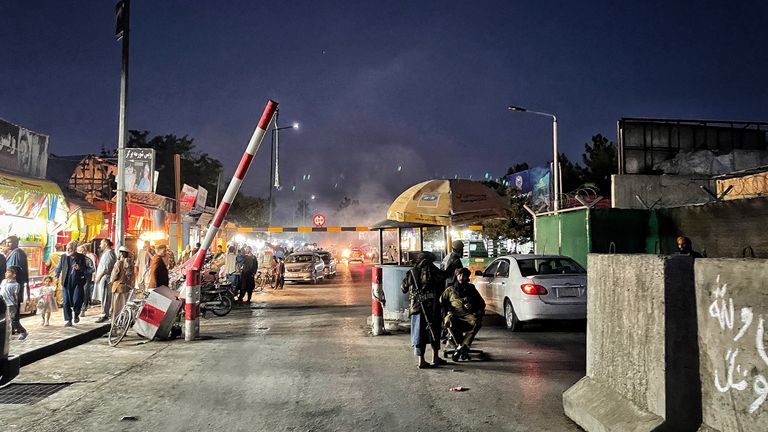 The Taliban checkpoint at night