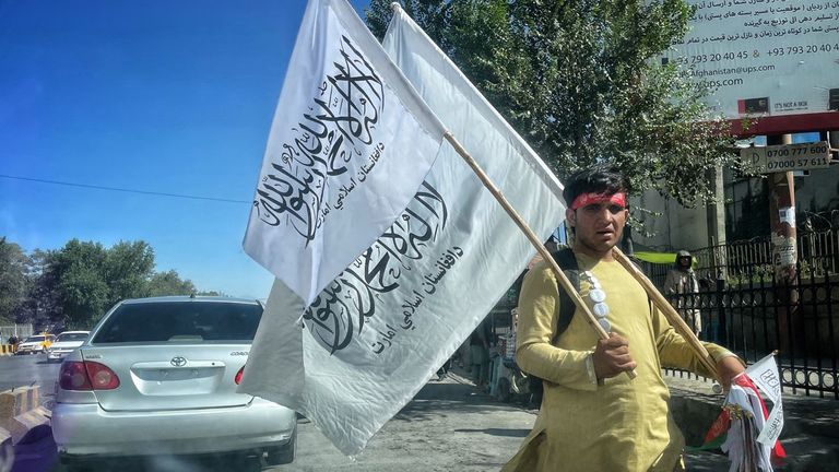 Selling Taliban flags in Kabul