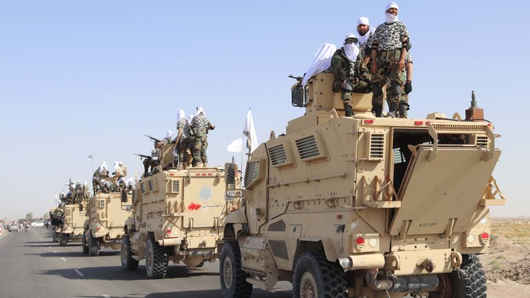 Taliban forces rally to celebrate the withdrawal of US forces in Kandahar, Afghanistan, 01 September 202  PIC: EPA-EFE/Shutterstock