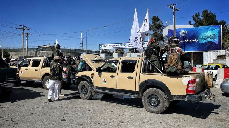 Taliban at the airport in Kabul